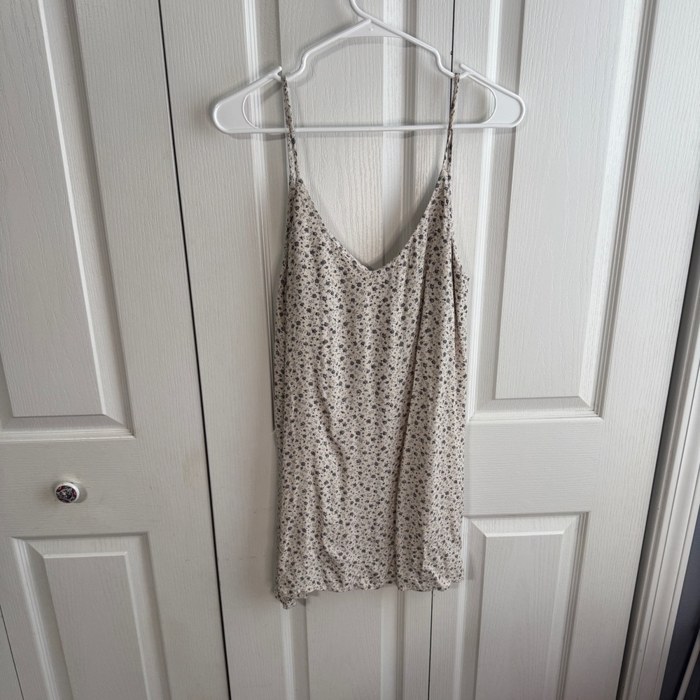 Brandy Melville v neck floral spaghetti strap mini dress size OS